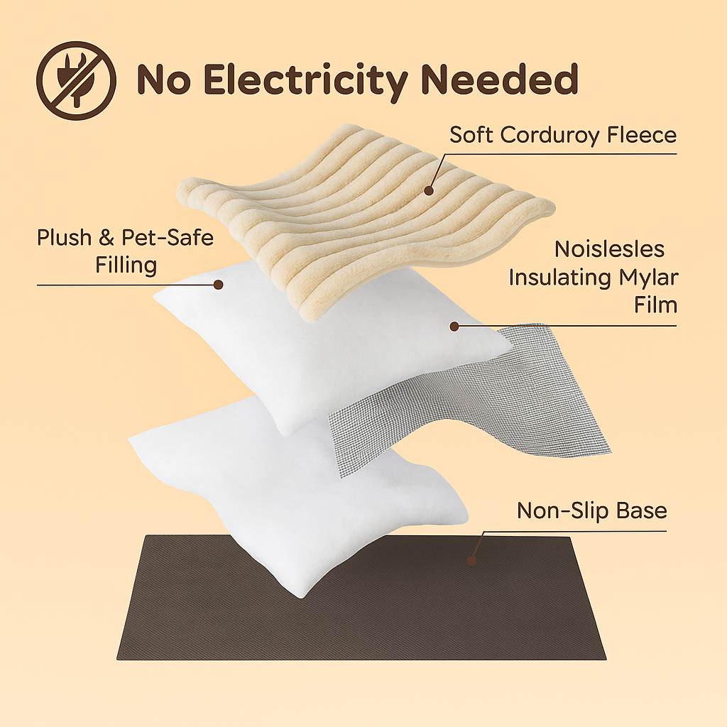 Self Heating Pet Bed for Cats & Dogs